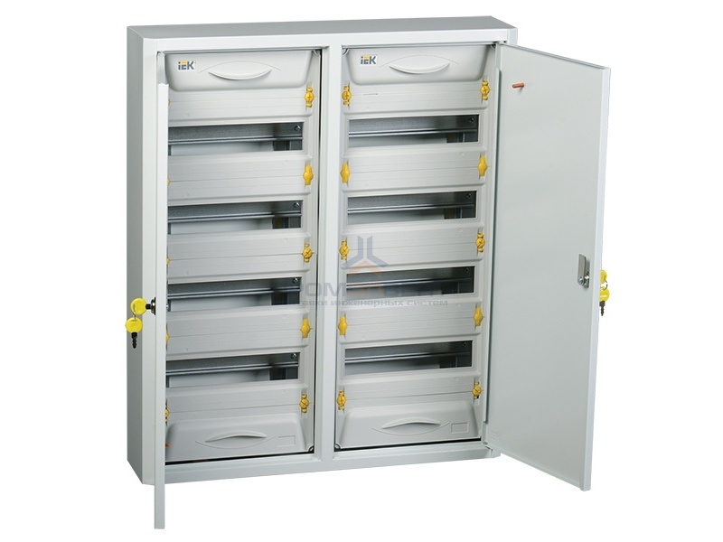 Щит металлический ЩРн-2x48з-0 36 УХЛ3 IP31 PRO на 96 модулей навесной 710х600х130 двухдверный серый